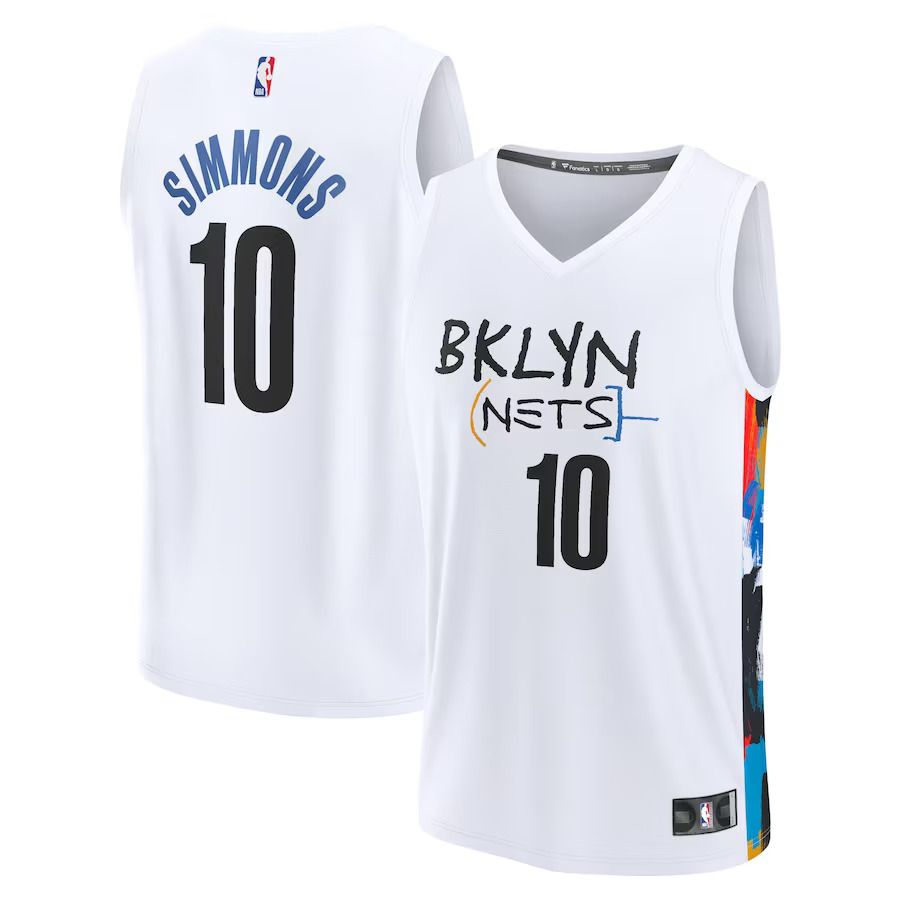 Men Brooklyn Nets 10 Ben Simmons Fanatics Branded White 2022-23 Fastbreak NBA Jersey